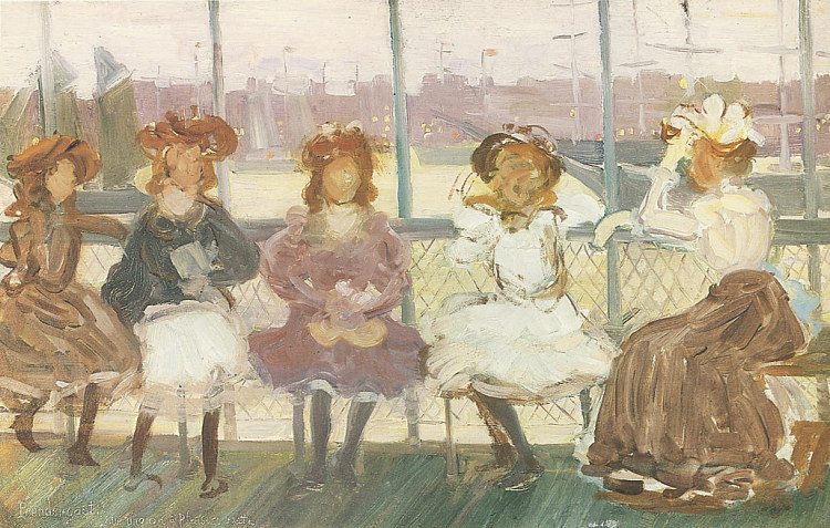 游船上的夜晚 Evening on a Pleasure Boat (1895 - 1898)，莫里斯·普雷德加斯特