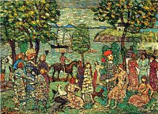 幻想（也称为带人物的风景） Fantasy (also known as Landscape with Figures) (c.1914 – c.1915)，莫里斯·普雷德加斯特