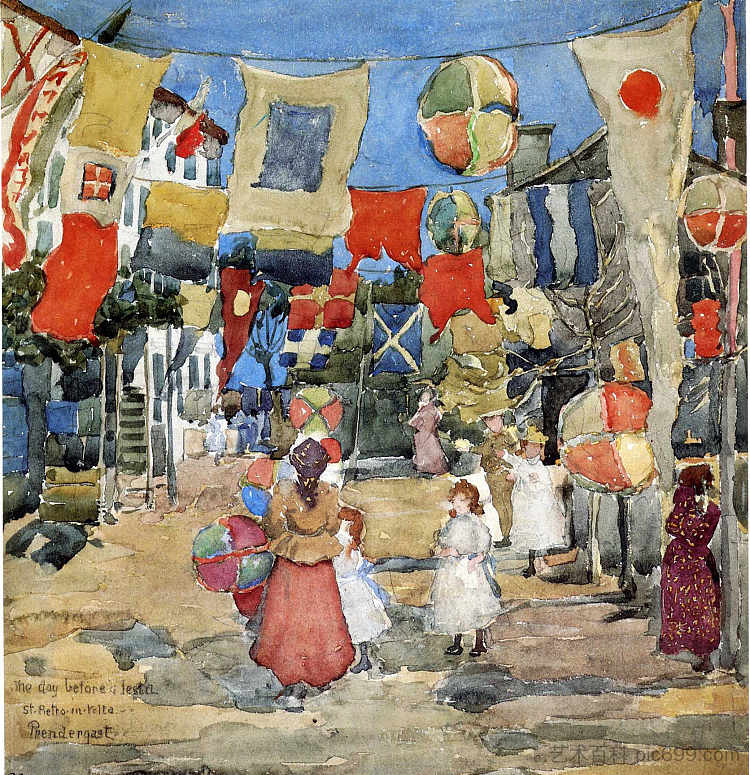 FiesVenice S. Pietro in Vol(又名The Day Before the Fiesta, St. Pietro in Volte) FiesVenice S. Pietro in Vol(also known as The Day Before the Fiesta, St. Pietro in Volte) (c.1898 - c.1899),莫里斯·普雷德加斯特