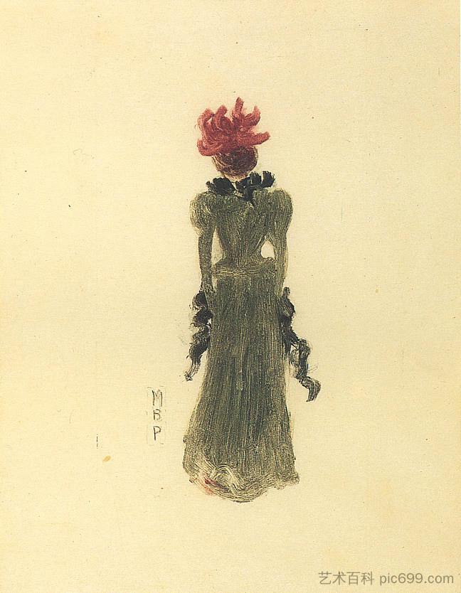 绿色连衣裙 Green Dress (1891 - 1894)，莫里斯·普雷德加斯特