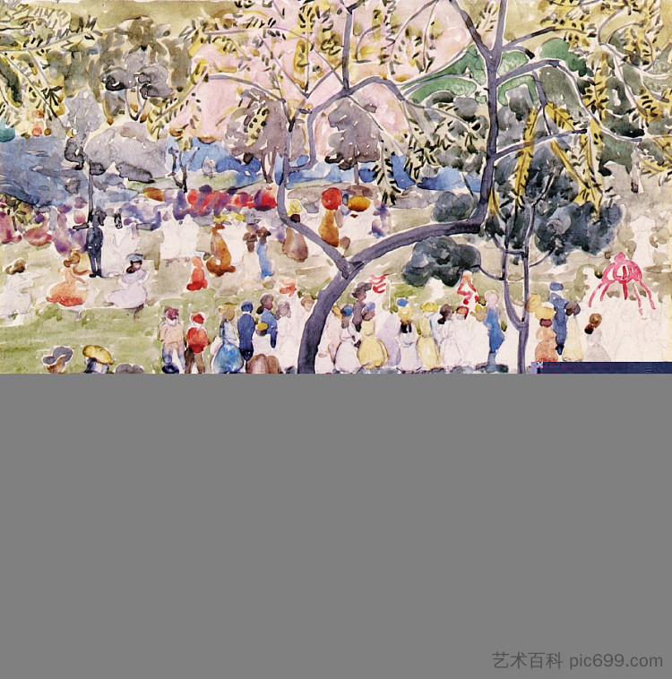 在公园里 In the Park (c.1900 - c.1903),莫里斯·普雷德加斯特
