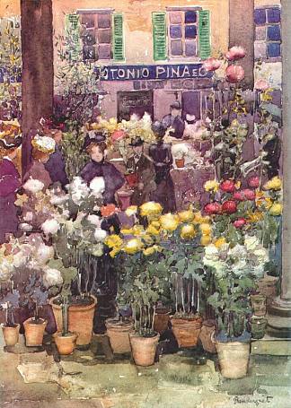 意大利花卉市场 Italian flower market (1898)，莫里斯·普雷德加斯特