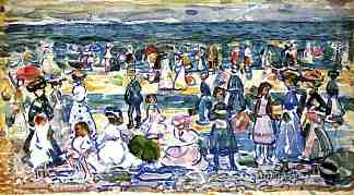 退潮，里维尔海滩 Low Tide, Revere Beach (c.1910 – c.1911)，莫里斯·普雷德加斯特