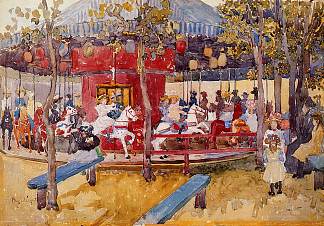 旋转木马，纳汉特 Merry Go Round, Nahant (c.1900 – c.1901)，莫里斯·普雷德加斯特