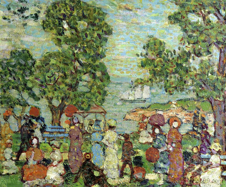 公园场景内贝 Park Scene NeBay (c.1910 - c.1913),莫里斯·普雷德加斯特