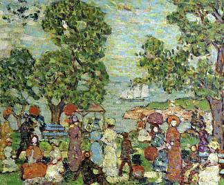 公园场景内贝 Park Scene NeBay (c.1910 – c.1913)，莫里斯·普雷德加斯特