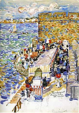 涨潮，圣马洛 Rising Tide, St. Malo (c.1907)，莫里斯·普雷德加斯特