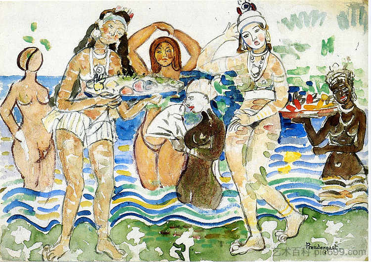 海姑娘 Sea Maidens (c.1910 - c.1913),莫里斯·普雷德加斯特