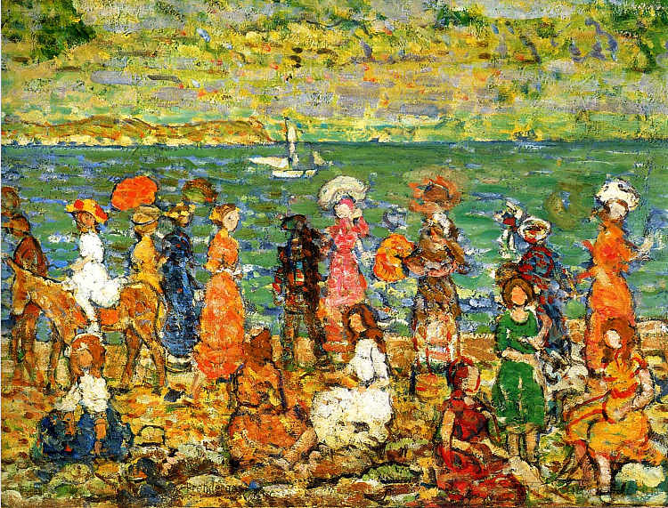 海滨 Seashore (c.1913)，莫里斯·普雷德加斯特