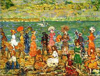 海滨 Seashore (c.1913)，莫里斯·普雷德加斯特