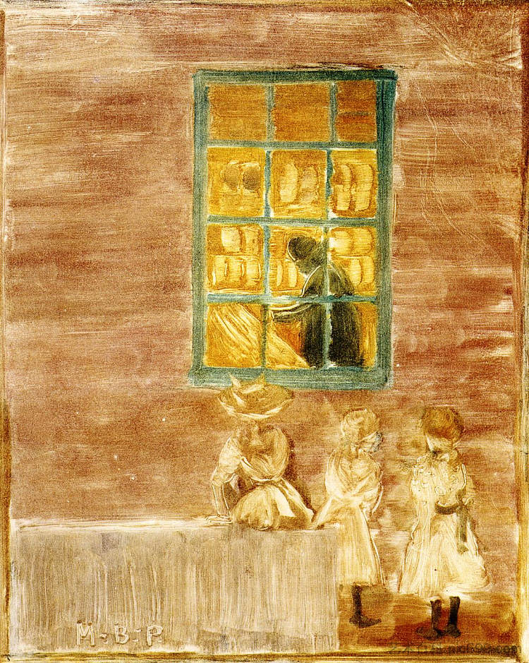 阴影（也称为窗边的孩子） Shadow (also known as Children by a Window) (c.1900 - c.1902)，莫里斯·普雷德加斯特