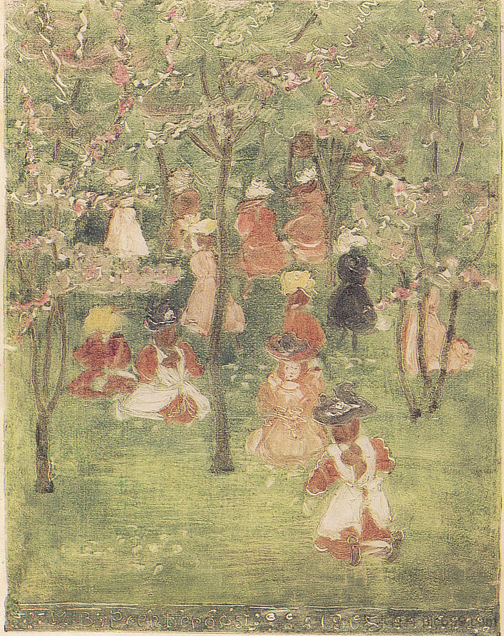 富兰克林公园的春天 Spring in Franklin Park (1895)，莫里斯·普雷德加斯特