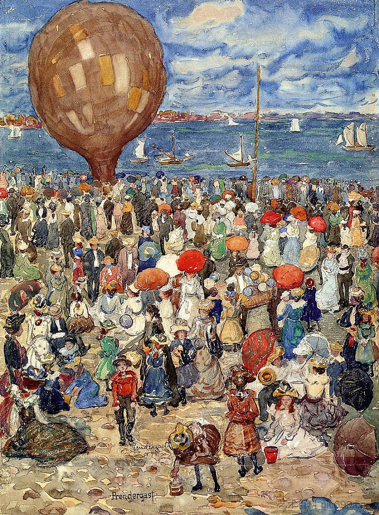 气球 The Balloon (c.1901)，莫里斯·普雷德加斯特