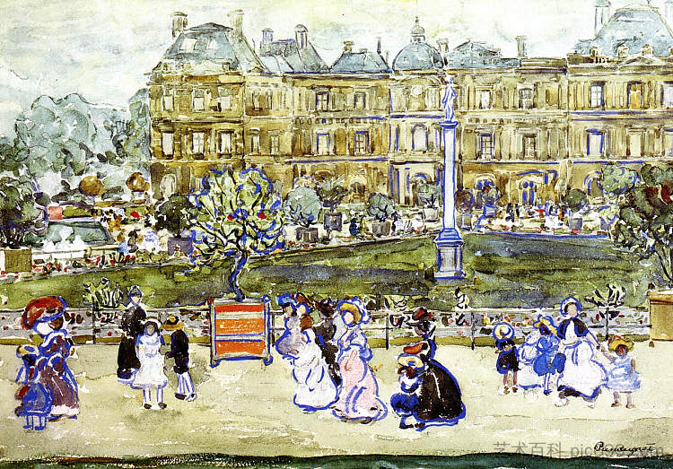 卢浮宫 The Louvre (c.1907)，莫里斯·普雷德加斯特