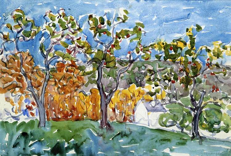 果园 The Orchard (c.1910 - c.1913)，莫里斯·普雷德加斯特