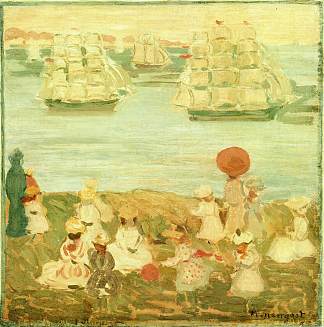 漂亮的船（也称为“当船经过时”） The Pretty Ships (also known as As the Ships Go By) (c.1895 – c.1897)，莫里斯·普雷德加斯特