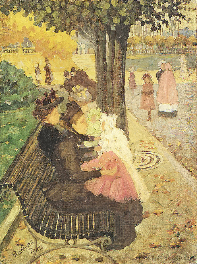 巴黎杜乐丽花园 The Tuileries Gardens, Paris (1895)，莫里斯·普雷德加斯特