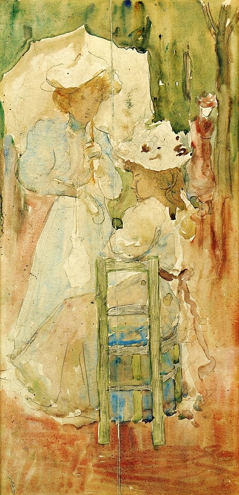 两个女人在公园里 Two Women in a Park (c.1893 - c.1894)，莫里斯·普雷德加斯特