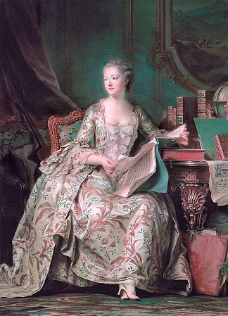 蓬巴杜夫人 Madame de Pompadour (c.1755; France                     )，莫里斯·昆汀·德·拉图尔