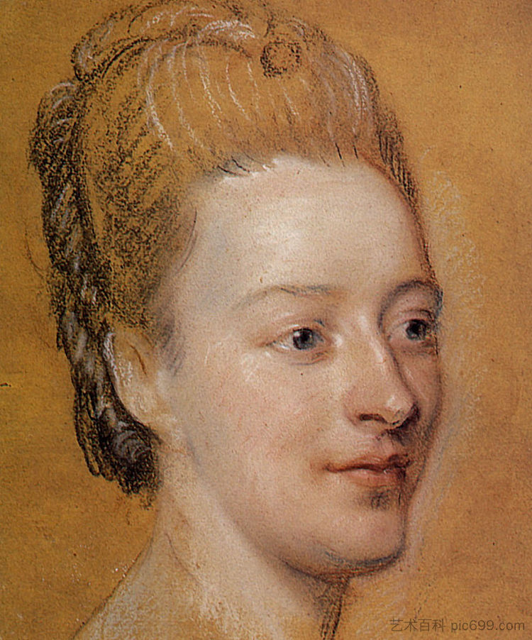 伊莎贝尔·德·沙里尔的肖像 Portrait of Isabelle de Charriere (1766; France  )，莫里斯·昆汀·德·拉图尔