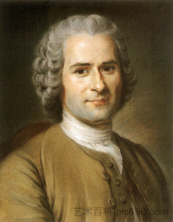 让-雅克·卢梭的肖像 Portrait of Jean-Jacques Rousseau (1753; France ),莫里斯·昆汀·德·拉图尔