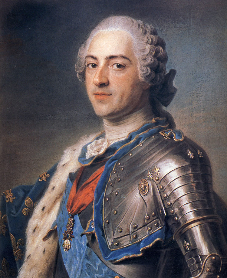 国王路易十五的肖像 Portrait of King Louis XV (1748; France  )，莫里斯·昆汀·德·拉图尔