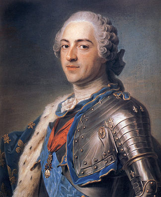 国王路易十五的肖像 Portrait of King Louis XV (1748; France                     )，莫里斯·昆汀·德·拉图尔