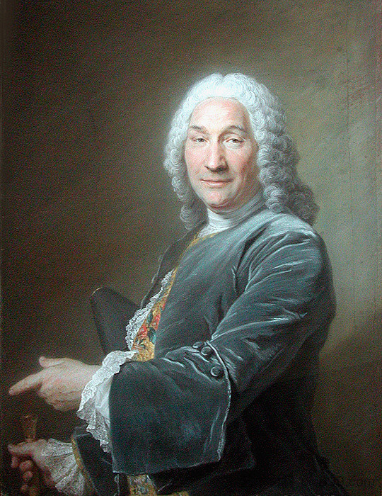 雕塑家勒内·弗雷明的肖像 Portrait of René Frémin, Sculptor (1743; France  )，莫里斯·昆汀·德·拉图尔