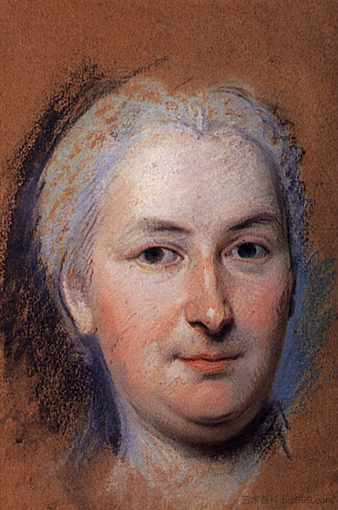 准备安妮·夏洛特·鲁塞尔的肖像,侯爵夫人 Preparation to the portrait of Anne Charlotte Roussel, Marquise de Courcy,莫里斯·昆汀·德·拉图尔