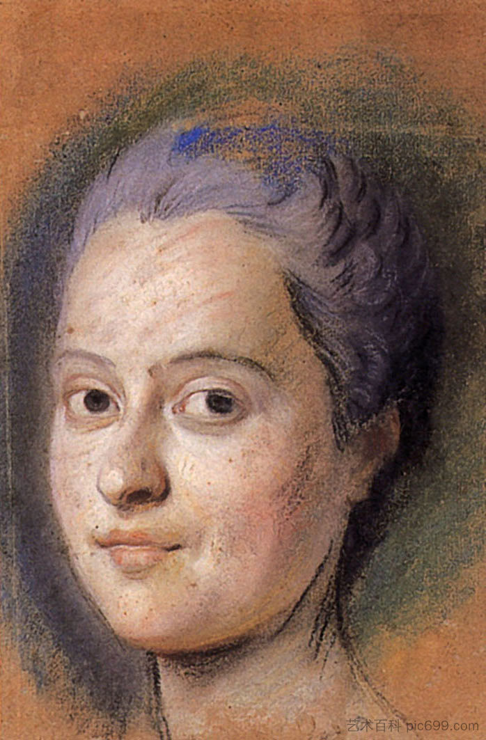 萨克森王妃玛丽·约瑟夫肖像的准备工作 Preparation to the portrait of the Dauphine Marie Josephe of Saxony,莫里斯·昆汀·德·拉图尔