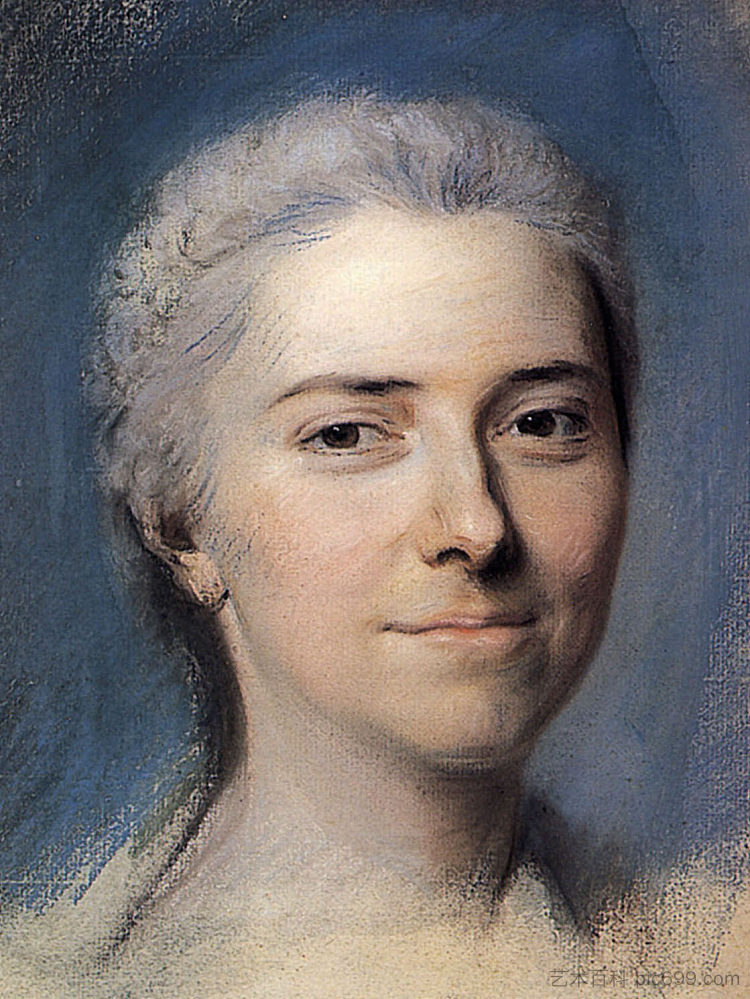 研究丹格维尔小姐的肖像 Study for portrait of Mademoiselle Dangeville,莫里斯·昆汀·德·拉图尔