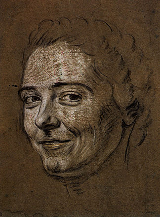 研究丹格维尔小姐的肖像 Study for portrait of Mademoiselle Dangeville，莫里斯·昆汀·德·拉图尔