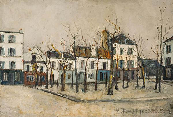 小丘广场 La Place du Tertre (c.1910)，莫里斯·郁特里罗