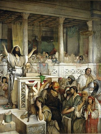 基督在迦百农讲道 Christ Preaching at Capernaum (1879)，毛里希·戈特利布
