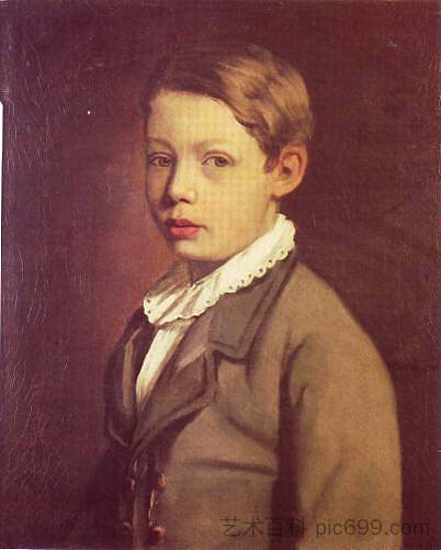 戈特利布家族男孩的肖像 Portrait of a Boy from the Gottlieb Family (1875)，毛里希·戈特利布