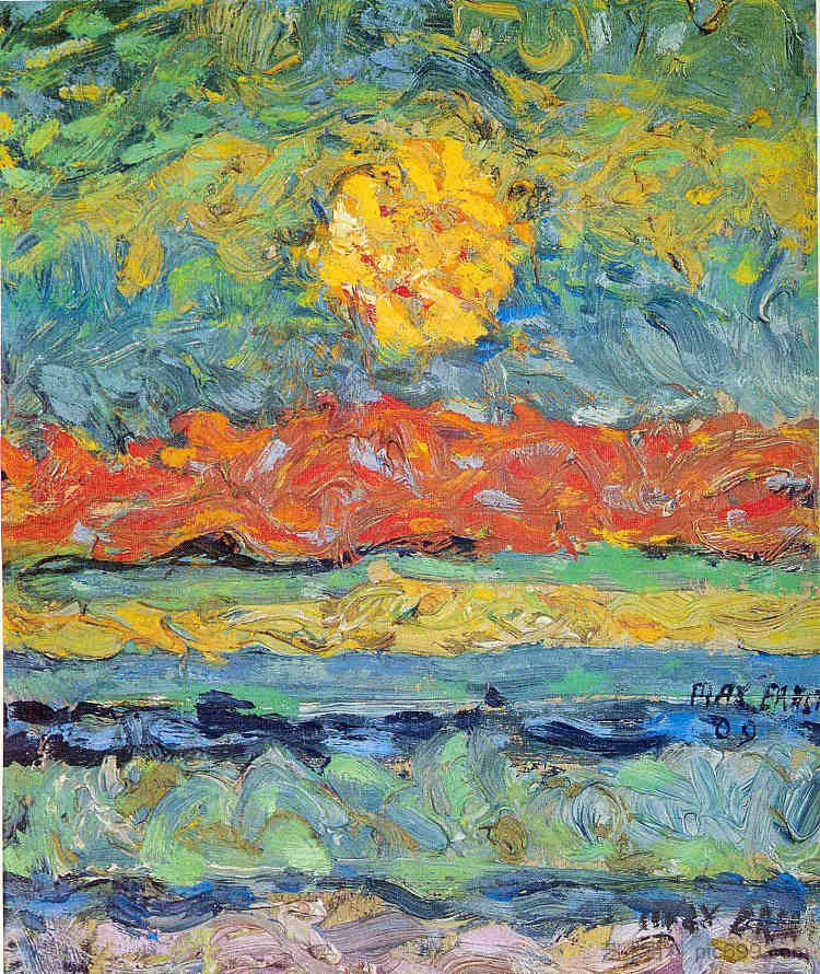 阳光风景 Landscape with Sun (1909; Cologne / Cöln / Köln,Germany  )，马克斯·恩斯特