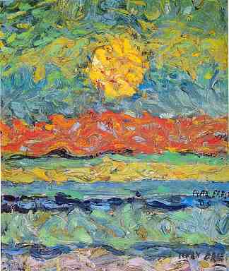 阳光风景 Landscape with Sun (1909; Cologne / Cöln / Köln,Germany                     )，马克斯·恩斯特