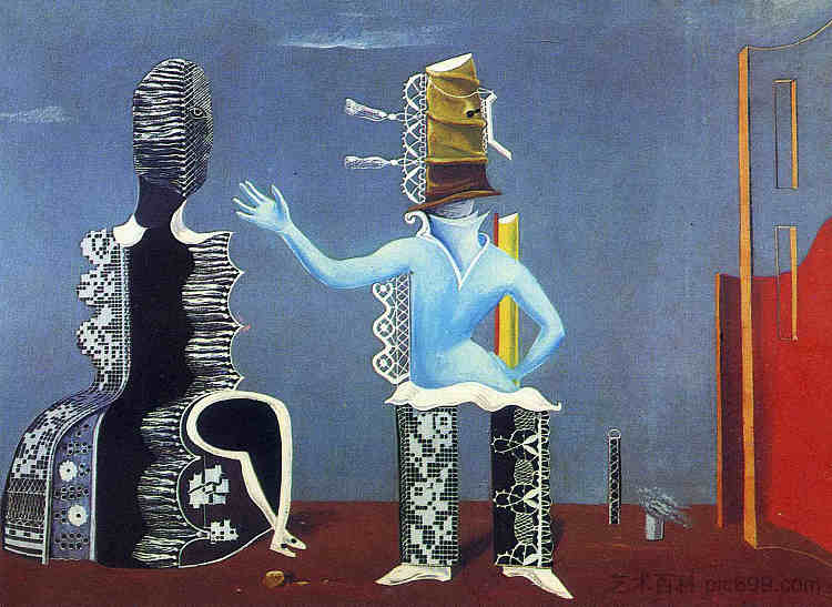 蕾丝夫妇 The Couple in Lace (1925; Paris,France ),马克斯·恩斯特