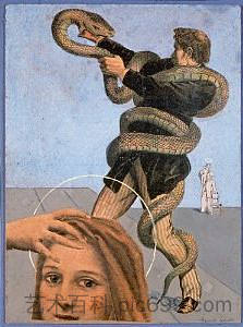 巨蛇 The Giant Snake (c.1935; Paris,France  )，马克斯·恩斯特