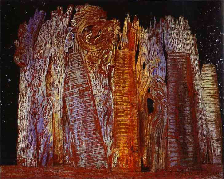 由圣丹尼斯门夜间引起的视力 Vision Induced by the Nocturnal Aspect of the Porte St. Denis (1927; Paris,France ),马克斯·恩斯特