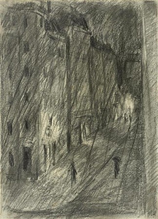 夜晚的城市街道 City street in the night (1917)，马克斯·古布勒