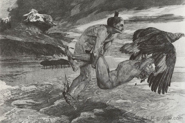 绑架普罗米修斯 Abduction of Prometheus (1894; Germany  )，马克斯·克林格