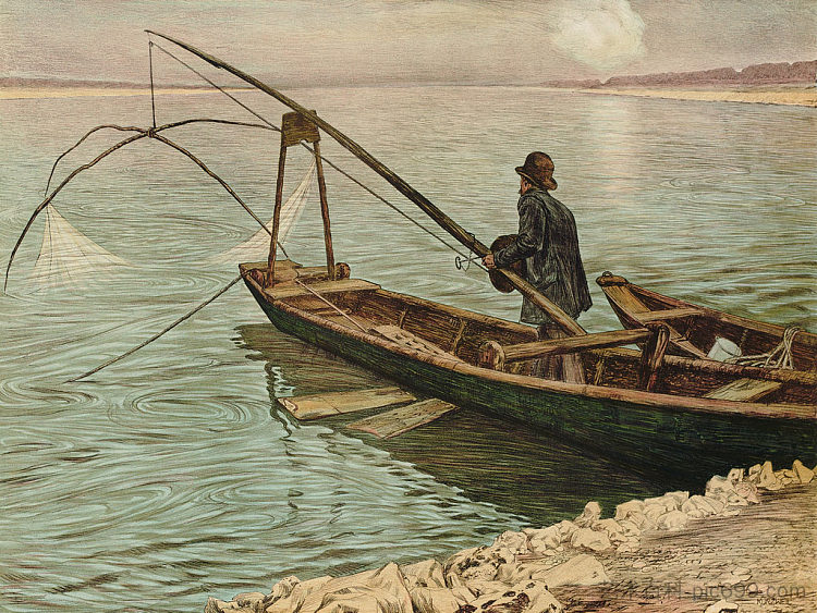 渔夫 The fisherman (c.1900; Vienna,Austria  )，马克斯·柯兹威尔