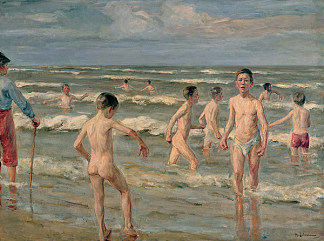 洗澡的男孩 Bathing boys (1900)，马克思·利伯曼