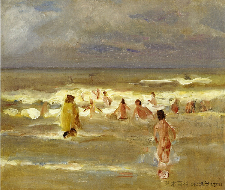 洗澡的男孩 Bathing Boys (1907)，马克思·利伯曼