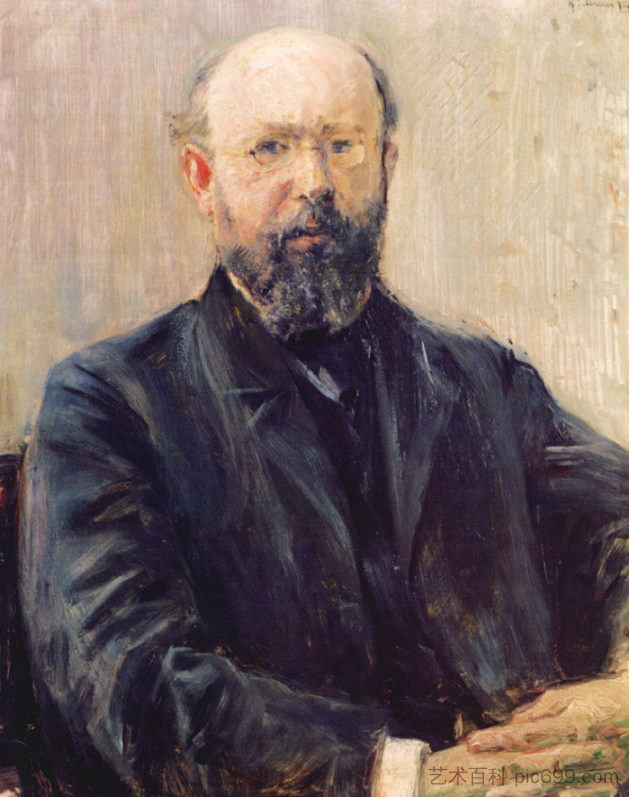 卡尔·伯恩斯坦教授的肖像 Portrait of Professor Dr. Carl Bernstein (1892)，马克思·利伯曼