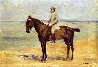 海滩上的骑手朝左 Rider on the Beach Facing Left (1911)，马克思·利伯曼