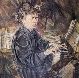 费鲁乔·布索尼的肖像 Portrait of Ferruccio Busoni (1916)，马克斯·奥本海默