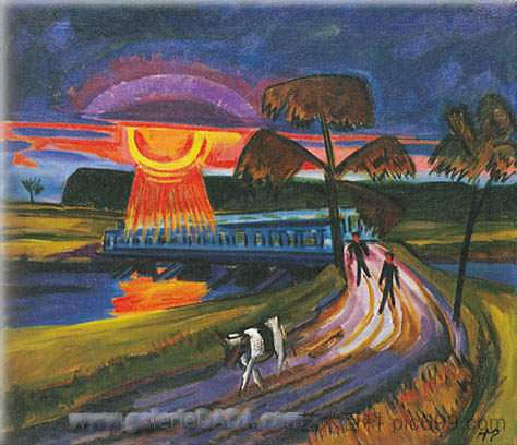 蓝桥上的日落 Sunset over the Blue Bridge (1922)，马克斯·佩希斯泰因