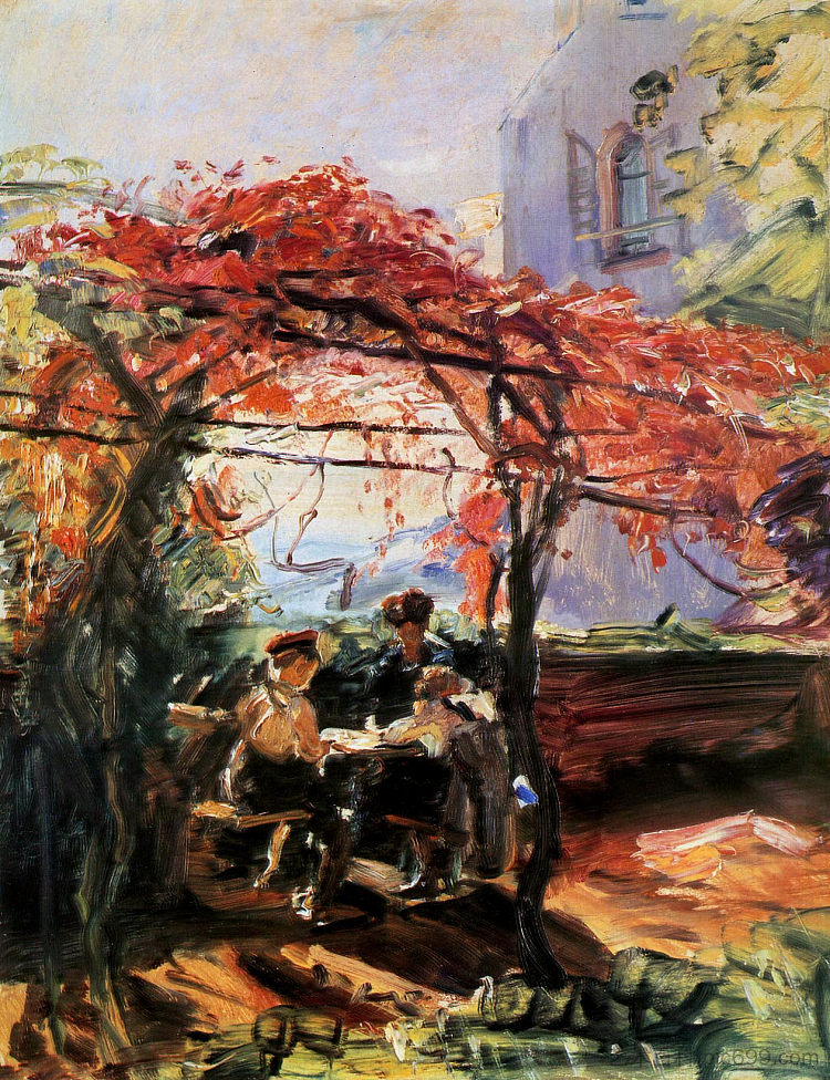 艺术家的孩子在花园里 Artist's children in garden，马克思·斯利夫格特